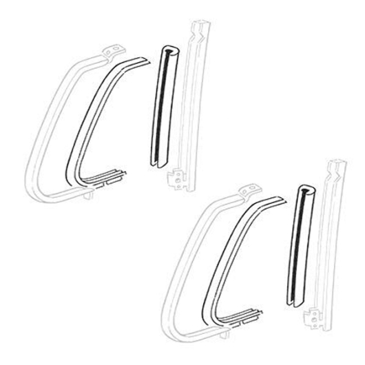 Baywindow Bus Cab Door Fixed Quarter Light Seal Kit - Both Doors