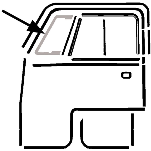 Splitscreen Bus Cab Door Quarter Light Seal - Left - 1953-67
