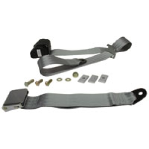 Bus Grey Inertia REAR Seat Belt - Chrome Buckle