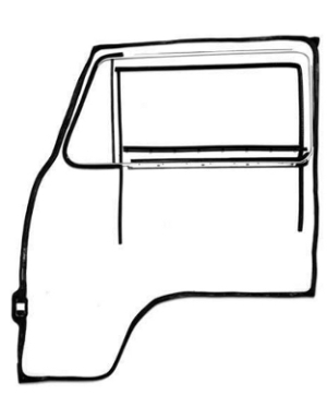 Baywindow Bus Cab Door Seal Bundle Kit (with Fixed Quarter Lights) - Right