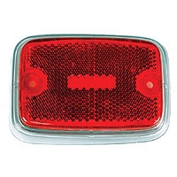 US Spec Baywindow Bus Rear Side Marker Lens - Red Lens With Silver Surround - 1971-79