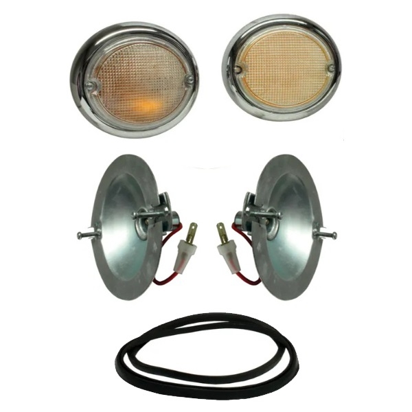 Splitscreen Bus Fish Eye Indicator Assemblies - Pair - 1963-67