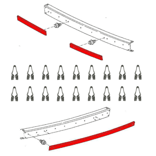Type 25 Bumper Impact Strip And Clip Bundle Kit (Front And Rear)