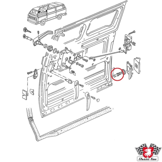 Type 25 Sliding Door Striker Pin