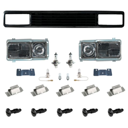 Type 25 Square Headlight Conversion Kit With Badgeless Grill (European Beam Pattern)