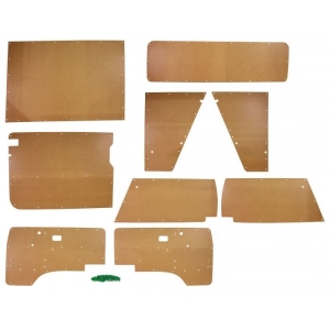 Type 25 Hardboard Interior Door Panel Kit (9 Piece) - 1985-92 (RHD Models)