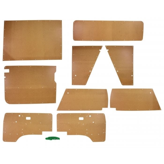 Type 25 Hardboard Interior Door Panel Kit (9 Piece) - 1985-92 (LHD Models)