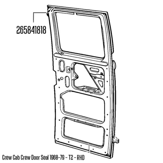Baywindow Crew Cab Side Door Seal - RHD