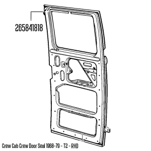 Baywindow Crew Cab Side Door Seal - RHD