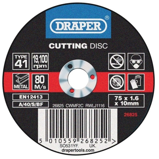 **ON SALE** Draper Metal Cutting Disc 75mm X 1.6mm X 10mm