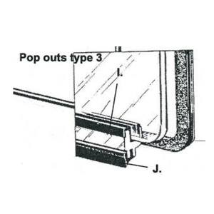 Type 3 Notchback Outer Popout Window Seals (Also Squareback)