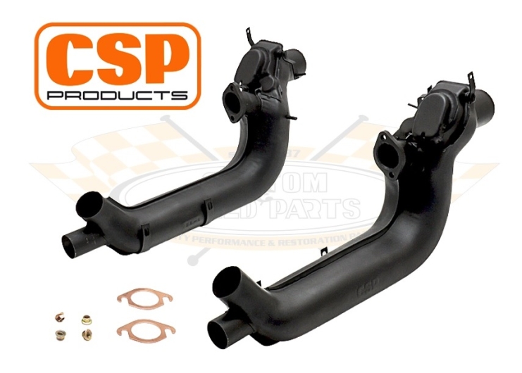 CSP Splitscreen Bus Single Quiet Pack Exhaust Kit with Heat Exchangers (Single Carb)