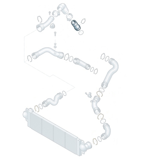 T5 Intercooler Pressure Hose (Upper Right) - 2.5 TDI (BNZ,BPC)