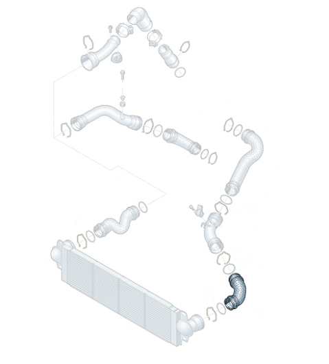 T5 Intercooler Pressure Hose (Lower Left) - 2.5 TDI (BNZ,BPC)