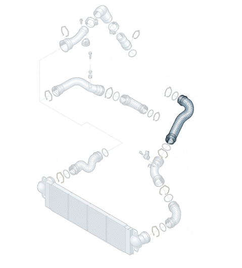 T5 Intercooler Pressure Hose (Upper Left) - 2.5 TDI (BNZ,BPC)