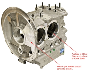 Type 1 90.5mm Raised Roof Aluminium Crankcase - 10mm Studs