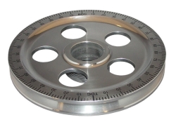 Aluminium Crankshaft Pulley - Black Timing Marks With Holes - Type 1 Engines