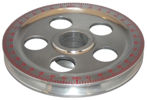 Aluminium Crankshaft Pulley - Red Timing Marks With Holes - Type 1 Engines