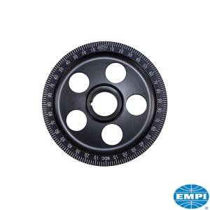 Black Aluminium Crankshaft Pulley With Holes - Laser Etched Timing Marks - Type 1 Engines