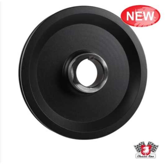 Black Aluminium Crankshaft Pulley - White Timing Marks - Type 1 Engines