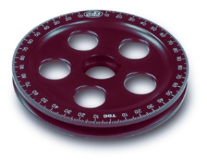 Beetle Red Aluminium Crankshaft Pulley - Laser Etched Timing Marks With Holes