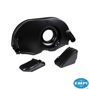 *NCA* Black Twin Port Fanshroud With Air Outlets - For Use With Type 4 Oil Cooler