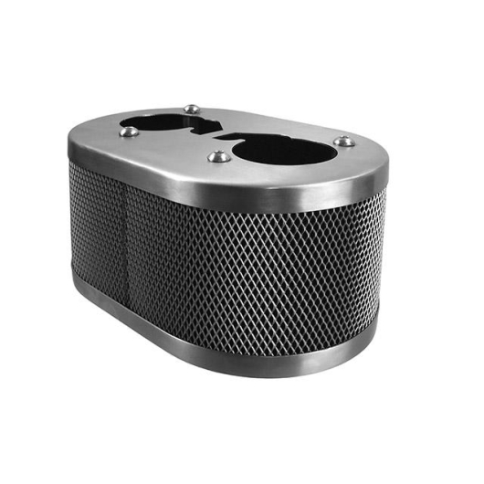 Black Vintage Speed Classic Style Oval Air Filter With 20mm Breather Hole - IDF Carburettor Air Filter