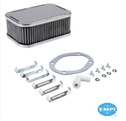 Chrome Rectangular Air Filter - 32/36 Progressive Carburettor Air Filter - 64mm High