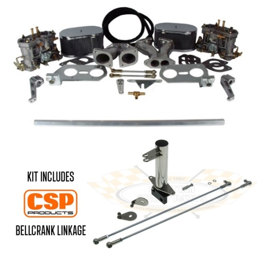 Twin 40 IDF Weber Carburettor Kit With CSP Bellcrank Linkage - Type 1 Twin Port Engines