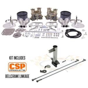 Twin 44 IDF Weber Carburettor Kit With CSP Bellcrank Linkage - Type 1 Twin Port Engines