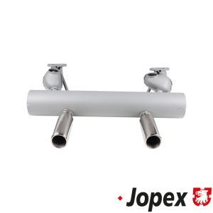 Beetle Classic Sport Exhaust - Twin Hotspot - Aluminium Coated - Stainless Super Tailpipes