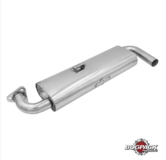 Bugpack Stainless Steel Single Quiet Pack Muffler - Cool Air VW