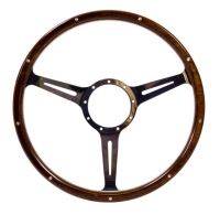 SSP Mahogany Steering Wheel - 380mm - 9 Rivets - Narrow Slots - Dished