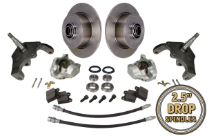Beetle Undrilled Front Disc Brake Conversion Kit With Drop Spindles - 1966-79