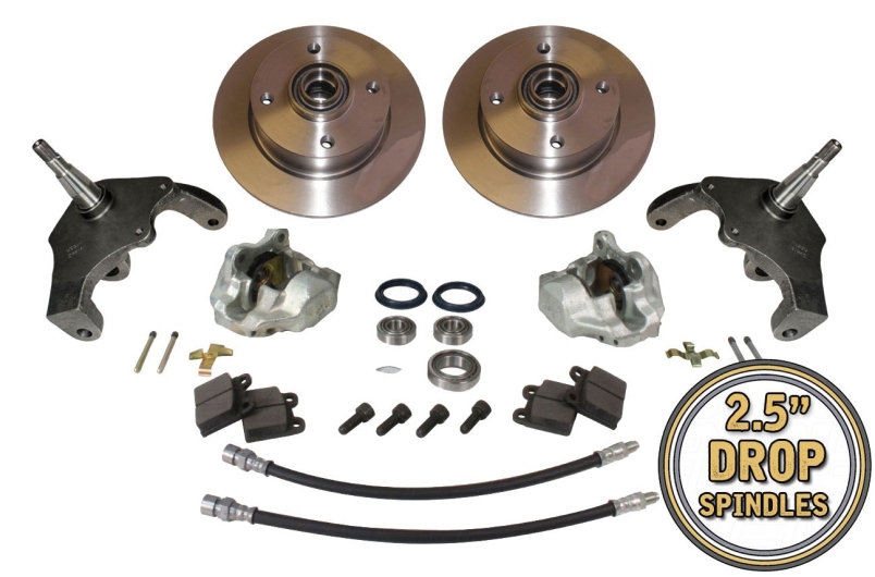 Beetle Front Disc Brake Conversion Kit 4x130 With Drop Spindles - 1966-79