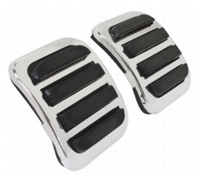 Chrome And Black Brake And Clutch Pedal Cover Set