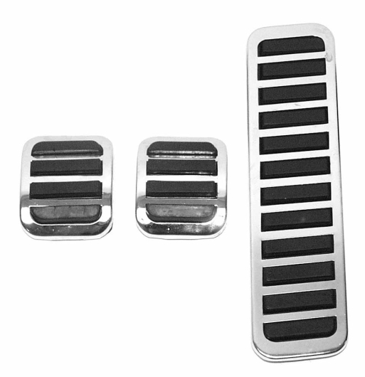 Chrome And Black Accelerator, Clutch And Brake Pedal Cover Set