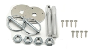 Quick Release Bonnet Pins (Pair Chrome With Clips)