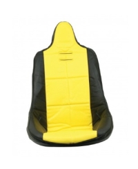 EMPI Buggy Plastic High Back Bucket Seat Cover In Black With Yellow Square Pattern Insert