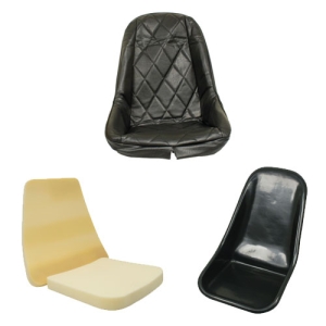 EMPI Buggy Plastic Bucket Seat Bundle Kit - Low Back With Black Diamond Covers