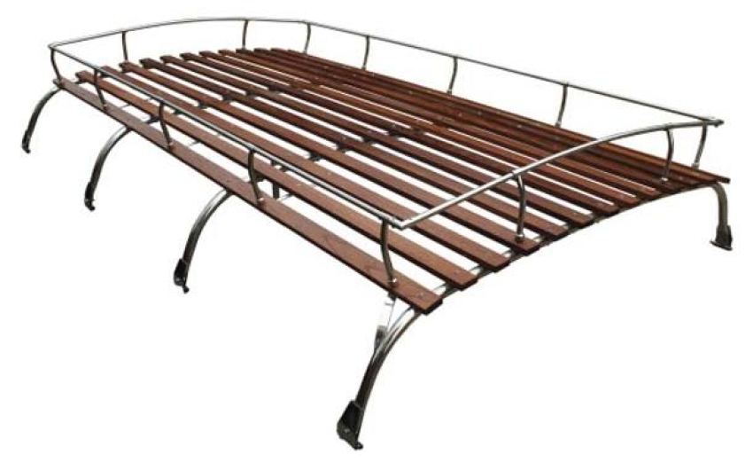 Bus 4 Bow Stainless Steel And Wood Slat Roof Rack