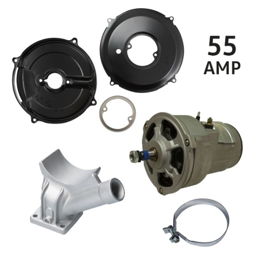 12V 55 Amp Alternator Conversion Bundle Kit - Type 1 Engines