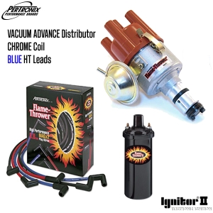 Vacuum Advance Distributor With Ignitor 2 Bundle Kit - Black Coil And Blue HT Leads (Type 1 Engines)