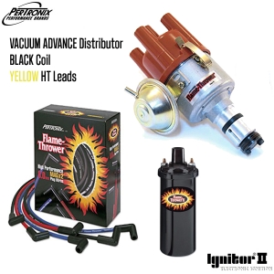 Vacuum Advance Distributor With Ignitor 2 Bundle Kit - Black Coil And Yellow HT Leads (Type 1 Engines)
