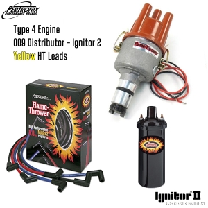 009 Distributor With Ignitor 2 Bundle Kit - Black Coil And Yellow HT Leads (Type 4 Engines)
