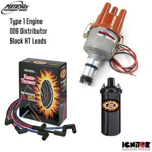 009 Distributor With Ignitor 1 Bundle Kit - Black Coil And Black HT Leads (Type 1 Engines)
