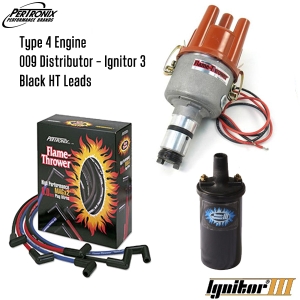 009 Distributor With Ignitor 3 Bundle Kit - Black Coil And Black HT Leads (Type 4 Engines)