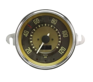 120KPH Smiths Digital Speedo - Brown Face With Silver Bezel