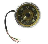80mm Smiths Tachometer - Brown Face With Silver Bezel