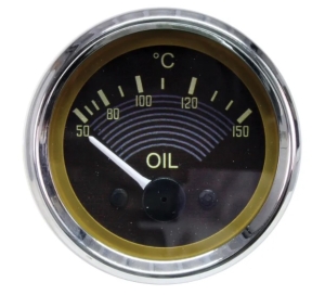 52mm Smiths Oil Temperature Gauge - Brown Face With Silver Bezel